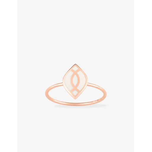 Bague "Lore" ovale blanc en Or 375/100