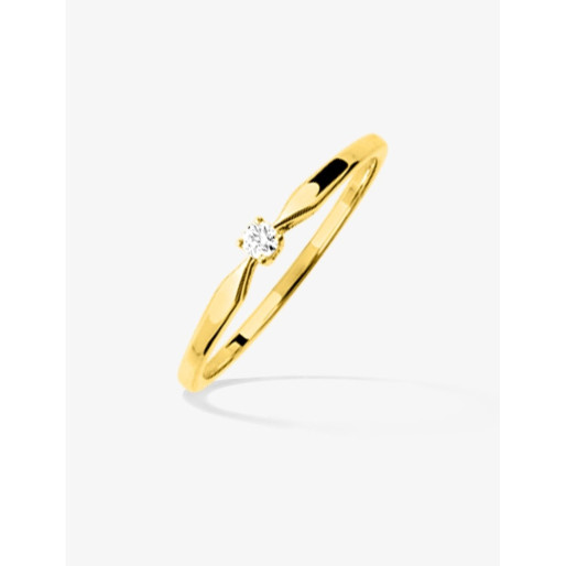 Bague Solitaire en Or 375/1000 & Diamant