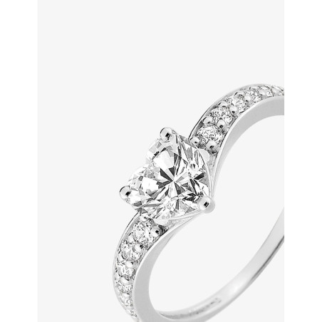 Bague Cœur en Or blanc 375/1000 & Oxyde de zirconium