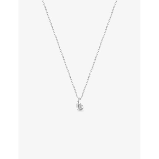 Collier Solitaire en Or blanc 375/1000 & Diamant