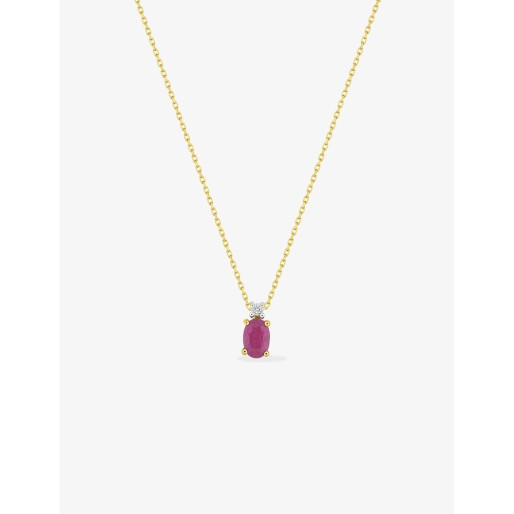 Collier en Or 375/1000, Diamant & Rubis