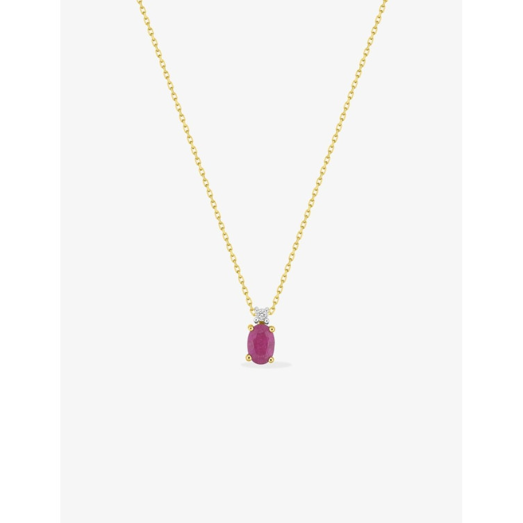 Collier en Or 375/1000, Diamant & Rubis