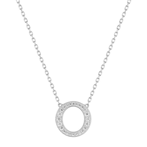 Collier Cercle en Or blanc 375/1000 & Oxyde de zirconium