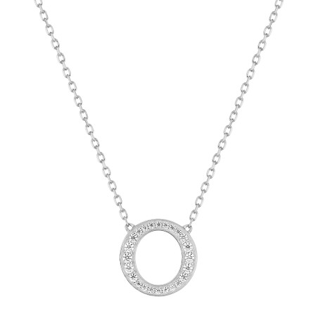 Collier Cercle en Or blanc 375/1000 & Oxyde de zirconium