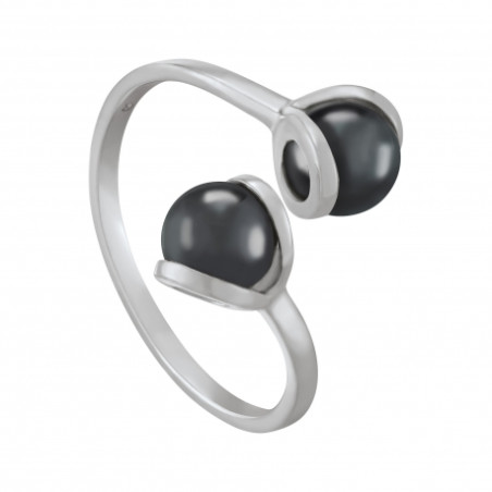 Bague "Athéna" en Argent 925 & Hématite