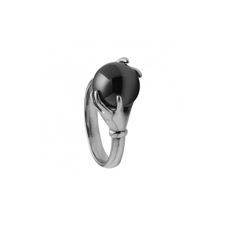 Bague "Hélicé" en Argent & Hématite