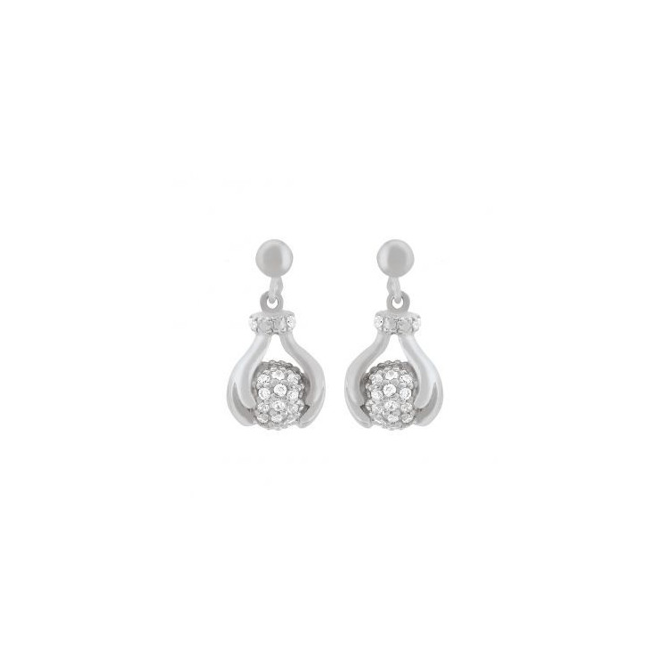 Boucles d'oreilles " HELICE" en Argent & Oxyde de zirconium