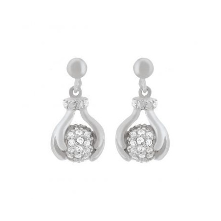 Boucles d'oreilles " HELICE" en Argent & Oxyde de zirconium