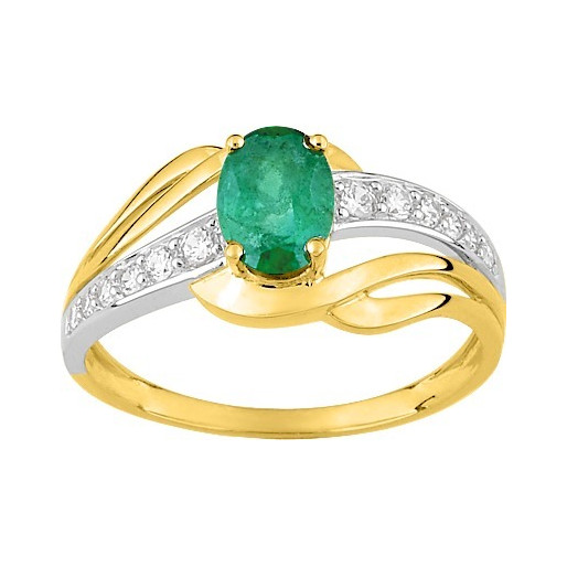 Bague en Or jaune 18 ct & Emeraude