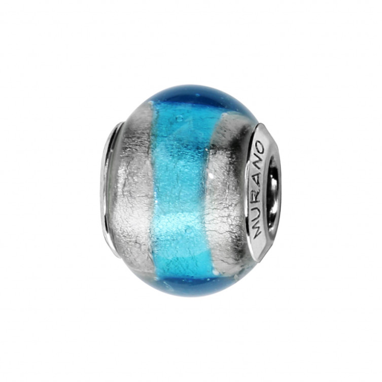 Charms en Argent & Murano Bleu ciel