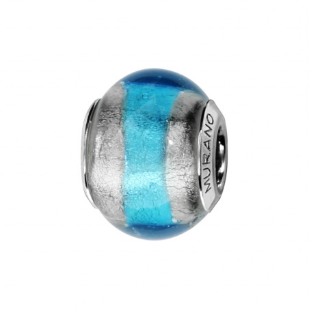 Charms en Argent & Murano Bleu ciel