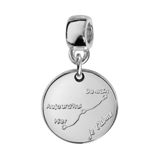 Charms courbe d'amour en Argent