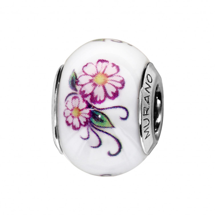Charms fleurs en Argent et Murano