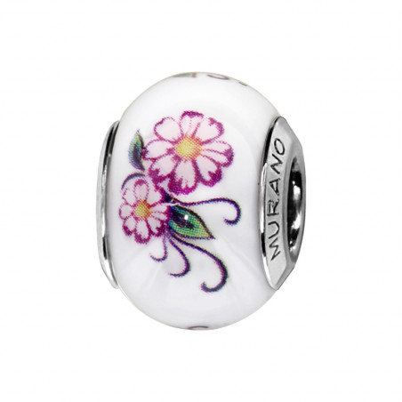 Charms fleurs en Argent et Murano