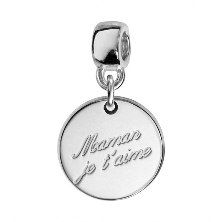 Charms suspendu "Maman je t'aime" en Argent