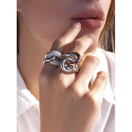 Bague Nœud en Argent bicolore - Line Argent