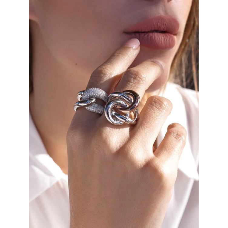 Bague Nœud en Argent bicolore - Line Argent