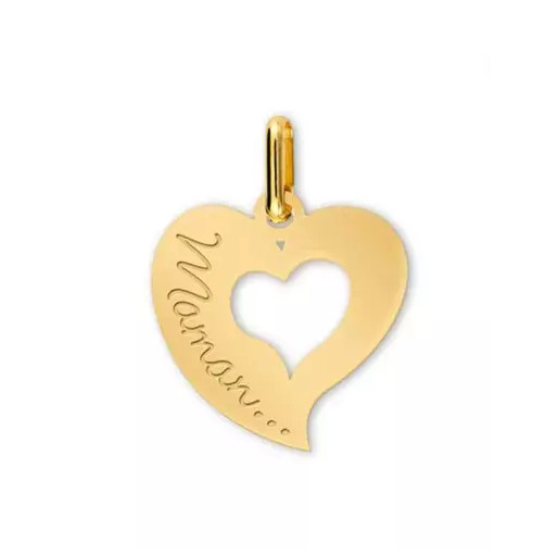 Médaille Coeur "Maman" en Or 375/1000 (9k)