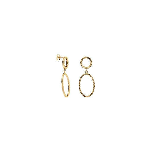 Boucles d'oreilles double cercle en Or 375/1000 (9k)