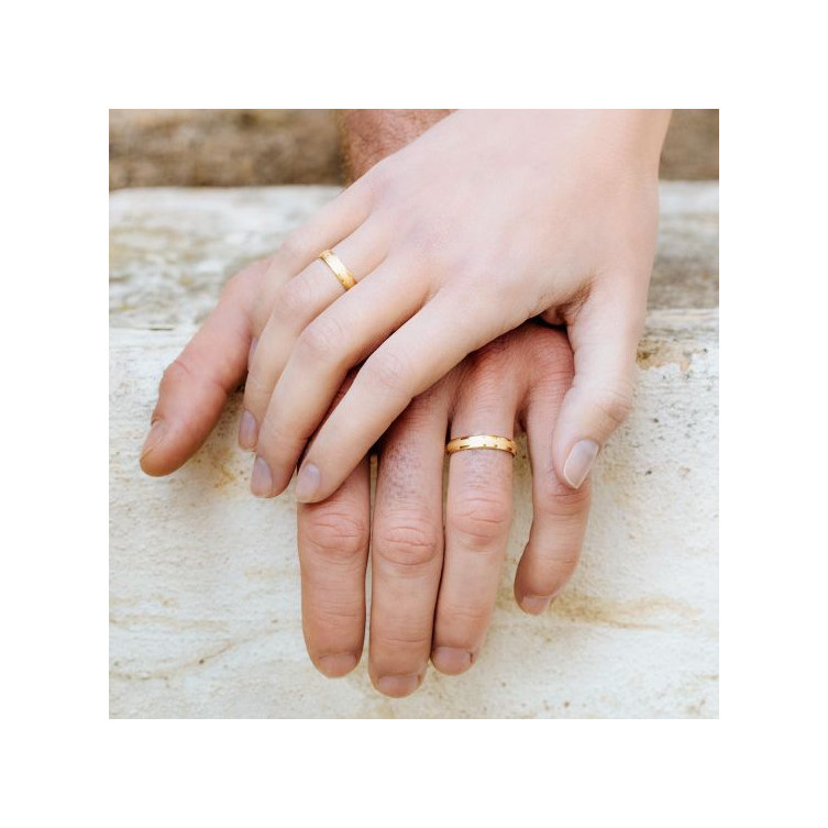 Alliance en Or jaune et Diamant 9k Ou 18k