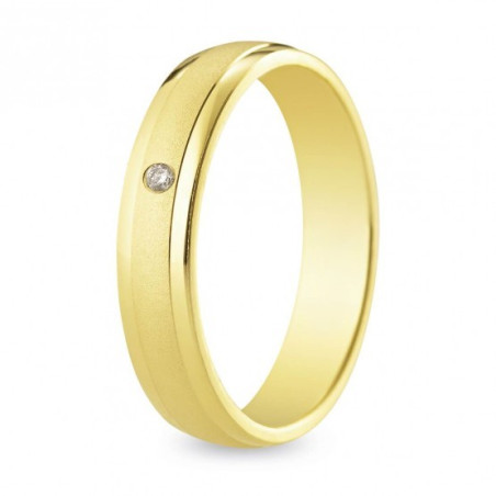 Alliance en Or jaune et Diamant 9k Ou 18k