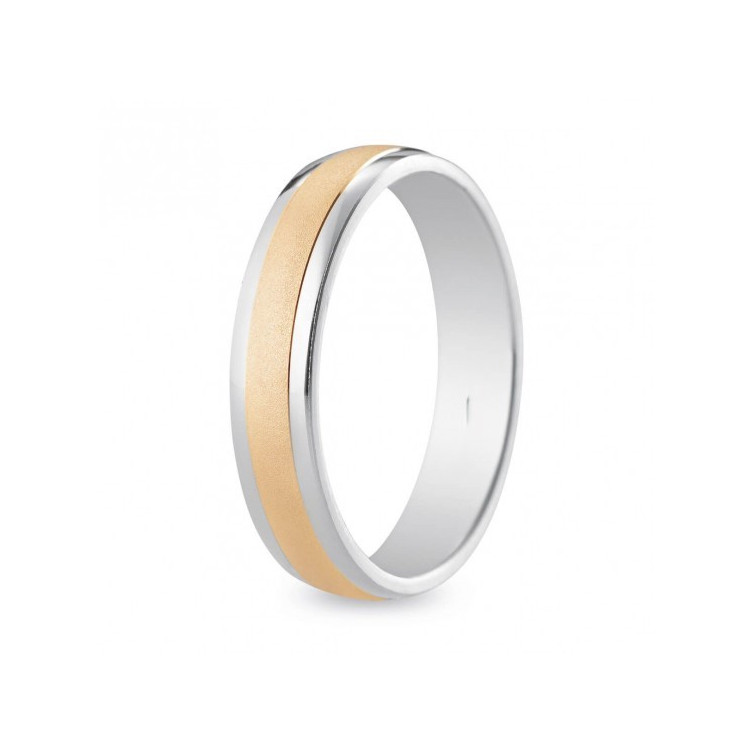 Alliance en Or 18k Blanc & Rose