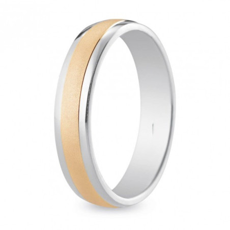 Alliance en Or 18k Blanc & Rose