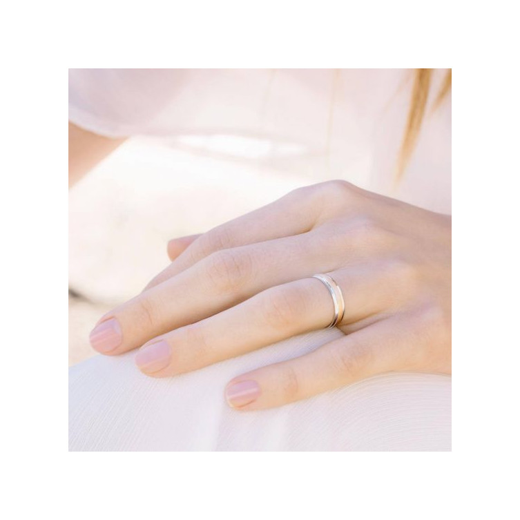 Alliance en Or 18k Blanc & Rose