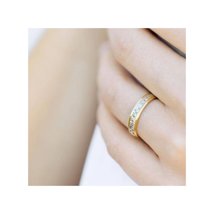 Alliance bicolore en Or 9k ou 18k