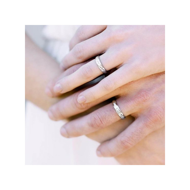 Alliance en Or blanc 18k ou 9k