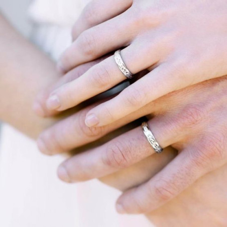 Alliance en Or blanc 18k ou 9k