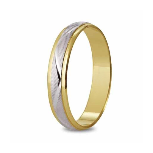 Alliance bicolore Zigzag en Or 18k ou 9 k