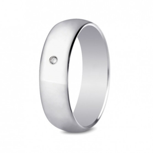 Alliance en Or Blanc 9k ou 18k & Diamant