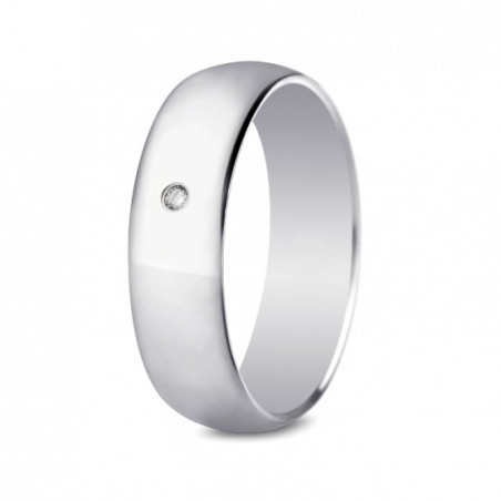 Alliance en Or Blanc 9k ou 18k & Diamant