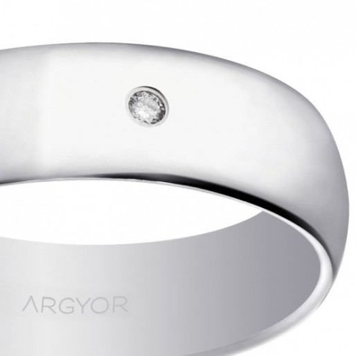 Alliance en Or Blanc 9k ou 18k & Diamant