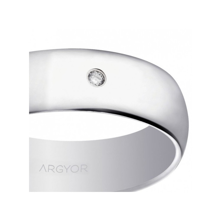 Alliance en Or Blanc 9k ou 18k & Diamant