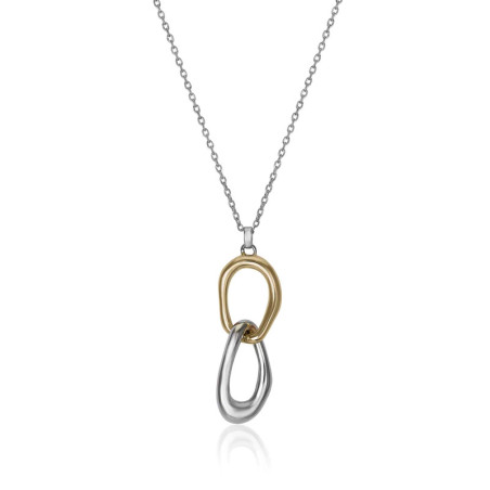 Collier Double Anneau en Argent & Argent doré - Line Argent
