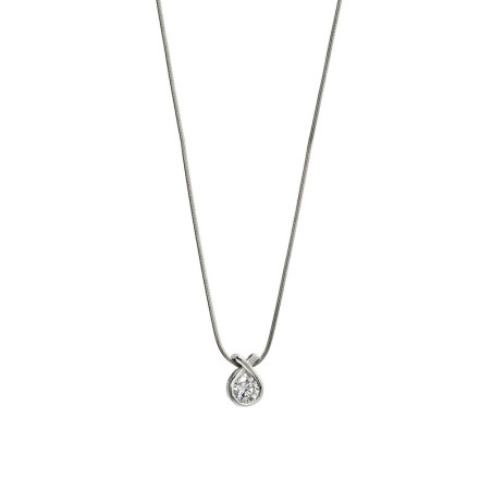 Collier Solitaire en Argent & Oxydes - Line Argent