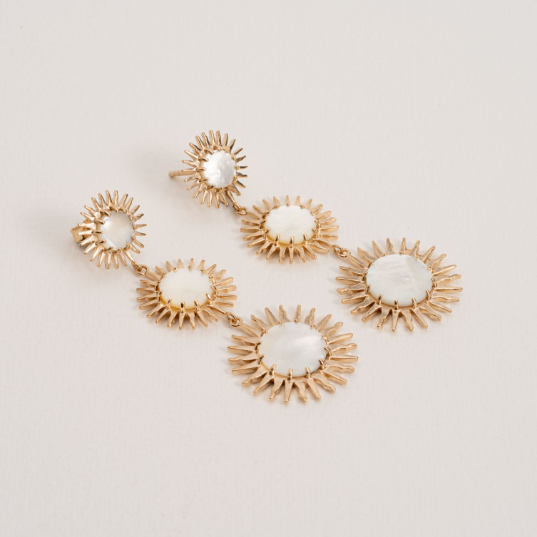 Boucles d'oreilles " Blanchette" Plaqué Or Ana & Cha