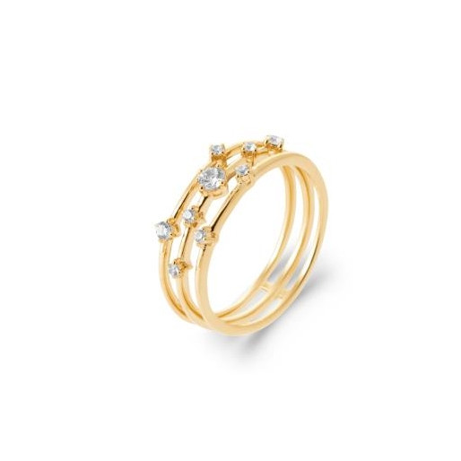 Bague en Plaqué or & Oxyde de zirconium