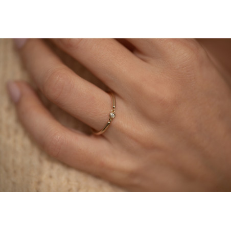 Bague "Pure" en Plaqué or & Diamant
