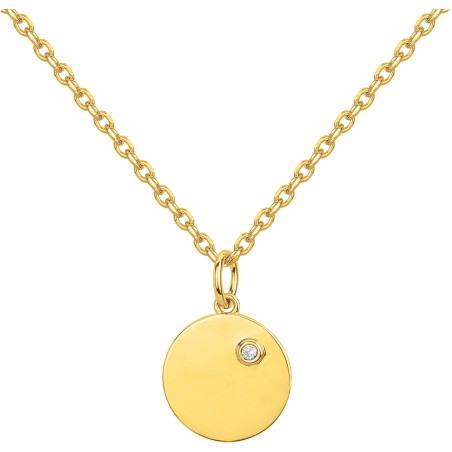 Collier "Insolite" en Plaqué or & Diamant