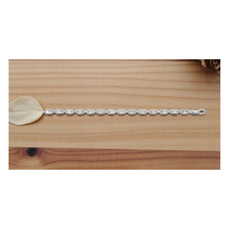 Chaîne Maille Grain de Café en Argent