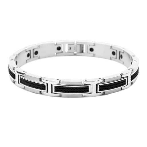 Bracelet VERSUS en Acier & Silicone Noir