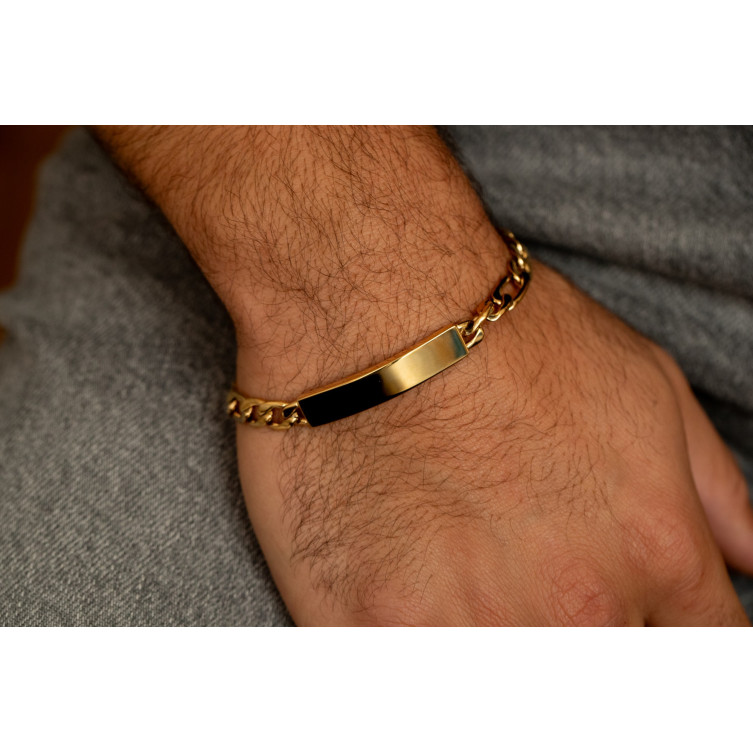 Gourmette "KYLO" en Acier Doré