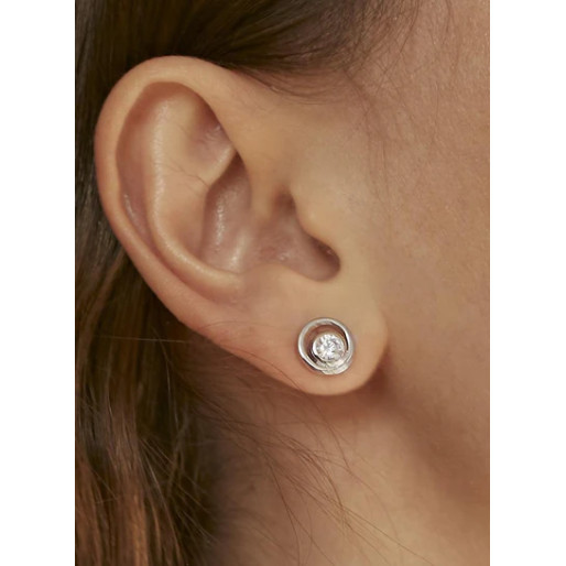 Boucles d'oreilles en Argent & Oxyde de zirconium - Line argent