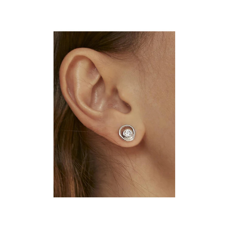 Boucles d'oreilles en Argent & Oxyde de zirconium - Line argent