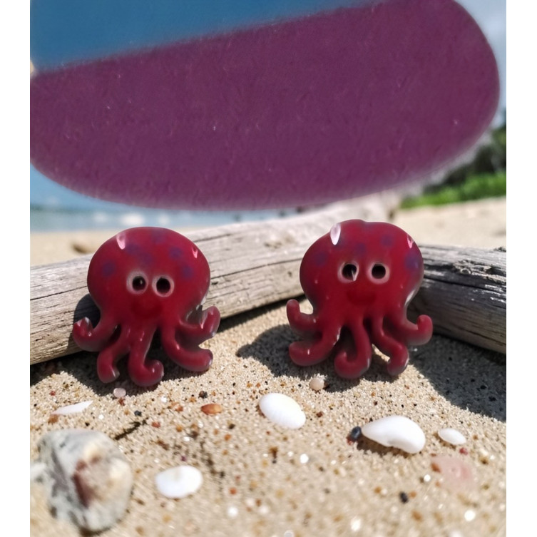 Boucles d'oreille Pieuvre en Argent 925 rh