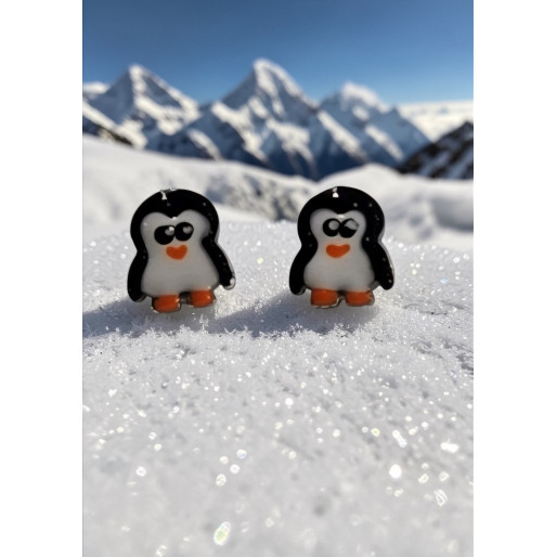 Boucles d'oreilles Pingouin en Argent 925 Rh