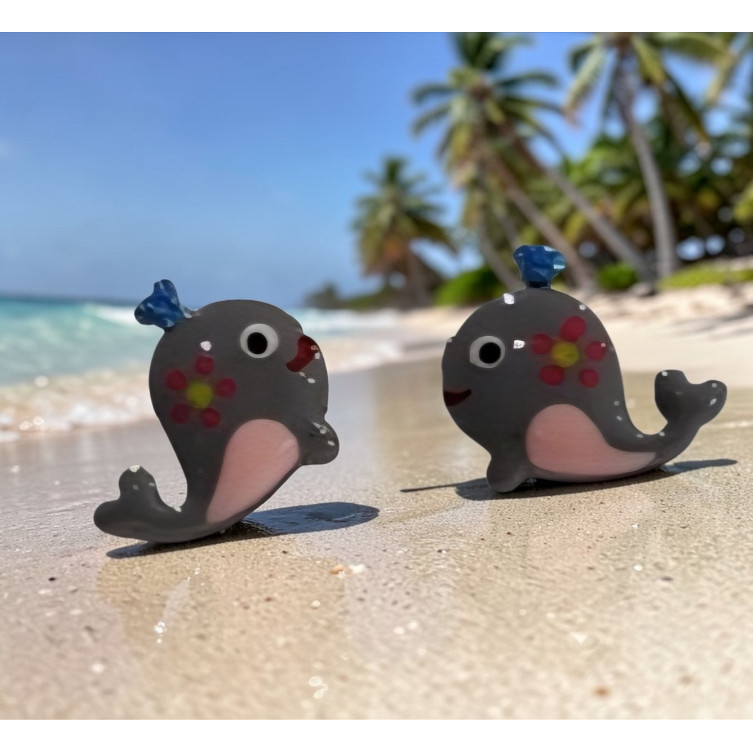 Boucles d'oreilles Dauphin en Argent 925 Rh